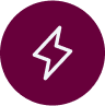 Purple circle icon with a white right-pointing arrow in the center, symbolizing consumption metering for engineers.