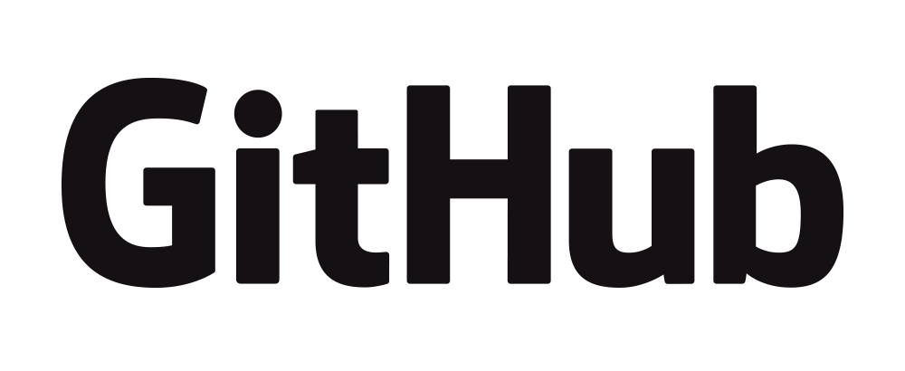 Black GitHub logo on a white background.